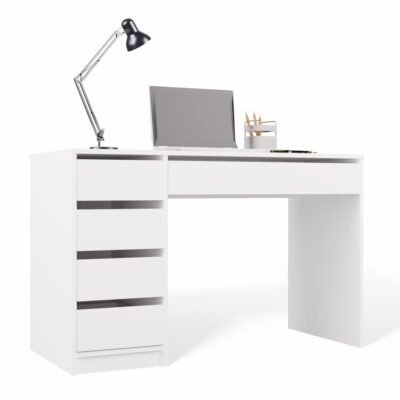Bureau ARTO – 120 cm – Wit – 5 laden