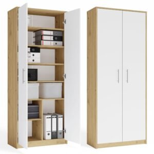 Rek OLIV 2D 2 – Artisan eiken / Wit – 2 deuren