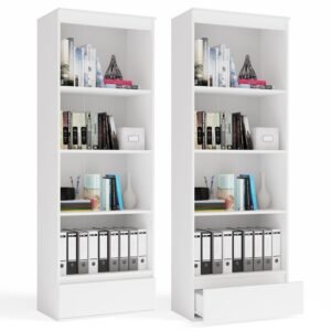 Rek PALERMO – Wit – 1 lade – 4 planken