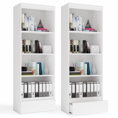 Rek PALERMO – Wit – 1 lade – 4 planken