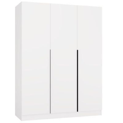 Kledingkast SENSO 3D 150 – 150 cm – Wit / Zwart – 3 deuren