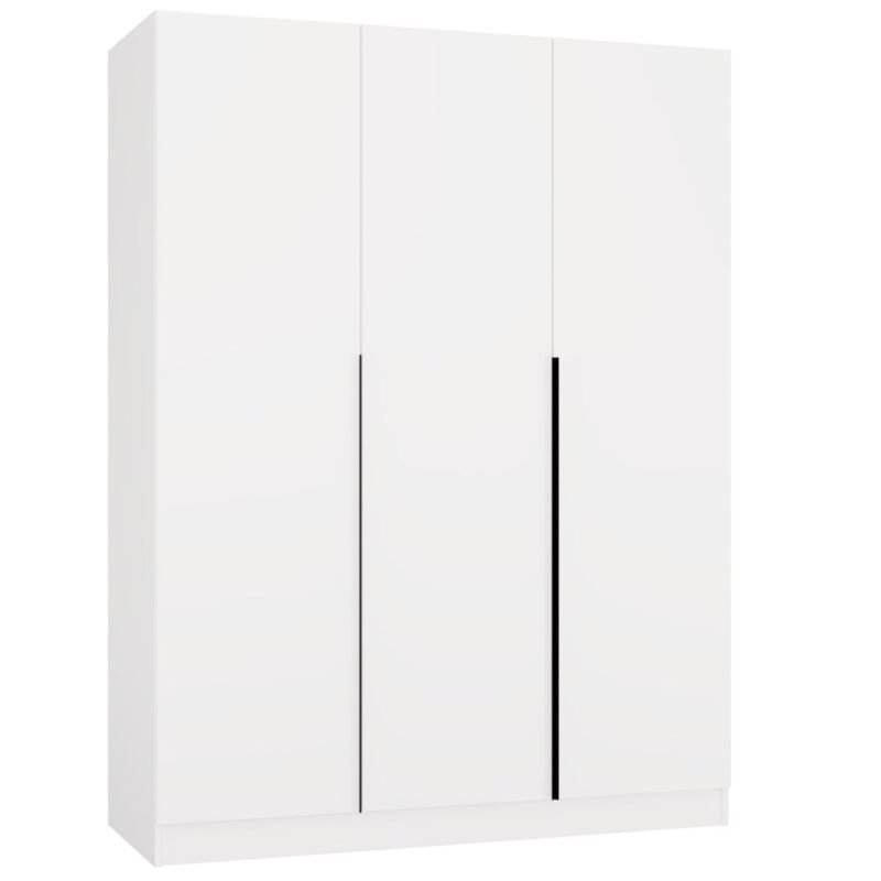 miniaturka Kledingkast SENSO 3D 150 – 150 cm – Wit / Zwart – 3 deuren
