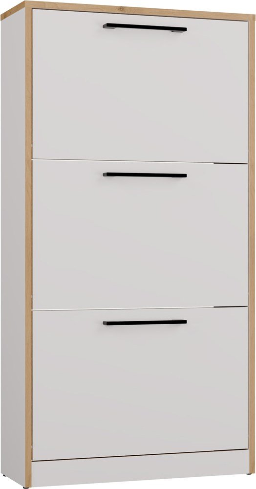 Schoenenkast Paula – Artisan eiken / Wit – 3 deuren
