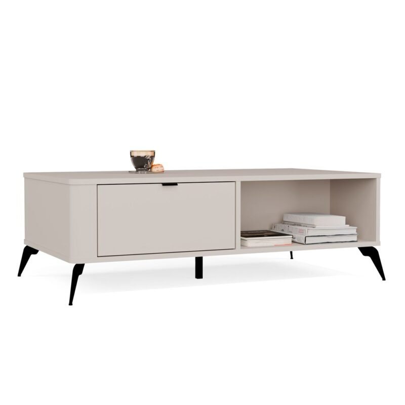 Tafel awa CORDOBA – Kasjmier beige – 2 laden – 2 planken