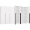Kledingkast SENSO 3D 150 – 150 cm – Wit / Zwart – 3 deuren