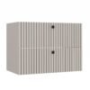 Wastafelmeubel TIGO 80 2S – Kasjmier – 2 laden – hangend – geribbeld front – met wastafel
