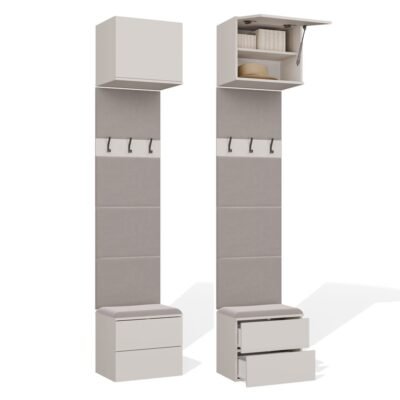 Garderobemeubel HAGA 1W2S – Kasjmier beige – 2 laden