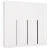 Kledingkast SENSO 4D 200 – 200 cm – Wit / Zwart – 4 deuren