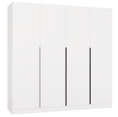 Kledingkast SENSO 4D 200 – 200 cm – Wit / Zwart – 4 deuren