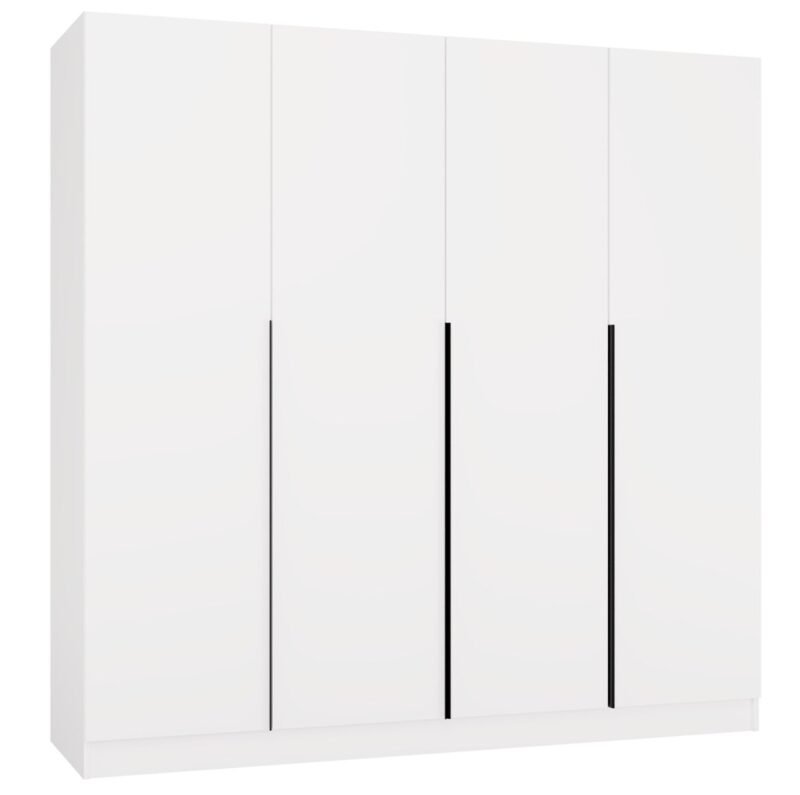 miniaturka2 Kledingkast SENSO 4D 200 – 200 cm – Wit / Zwart – 4 deuren
