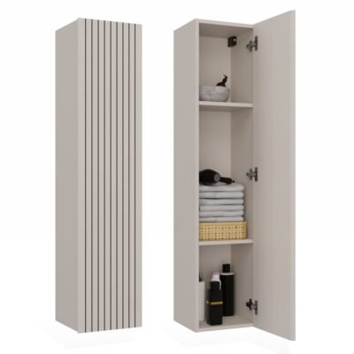 Badkamerkast TIGO 1D – Kasjmier – hangend – geribbeld front