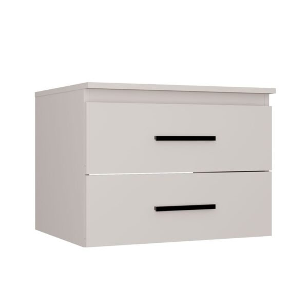 Wastafelmeubel NEL 60 UC – Kasjmier beige – 2 laden – hangend – met wastafel