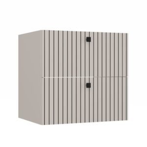 miniaturka5 Wastafelmeubel TIGO 60 2S – Kasjmier – 2 laden – hangend – geribbeld front – met wastafel