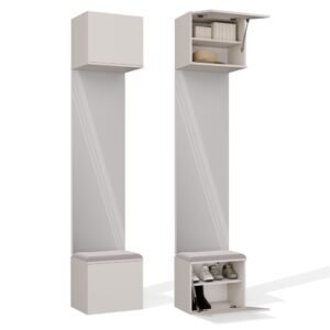 Garderobemeubel HAGA 1L – 238 × 50 × 35 cm – Kasjmier beige