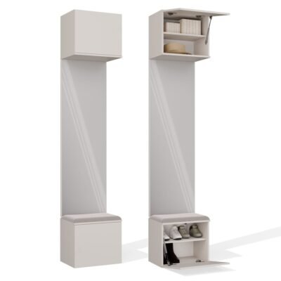 miniaturka7 Garderobemeubel HAGA 1L – 238 × 50 × 35 cm – Kasjmier beige