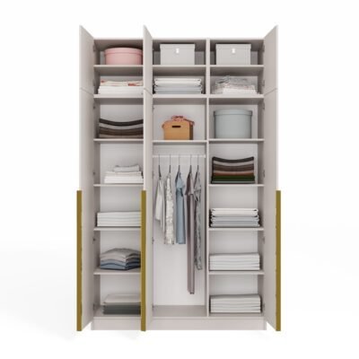 Kledingkast SENSO 3D – 150 cm – Kasjmier – met opzetstuk