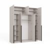 Kledingkast SENSO 4D – 250 × 200 cm – Kasjmier / Zwart – met opzetstuk
