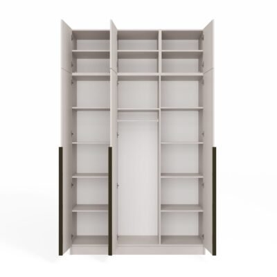 Kledingkast SENSO 3D – 250 cm – Kasjmier / Zwart – met opzetstuk