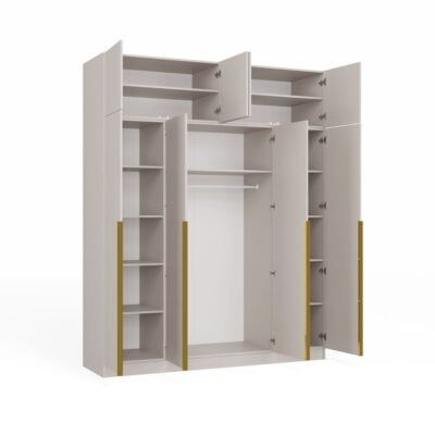 ndstsenso47 Kledingkast SENSO 4D – 250 × 200 cm – Kasjmier – met opzetstuk