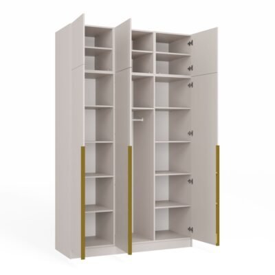 Kledingkast SENSO 3D – 150 cm – Kasjmier – met opzetstuk