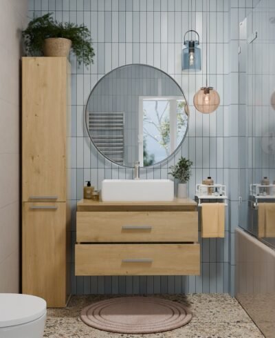 Wastafelmeubel NEL 80 – 2 laden – hangend – met wastafel