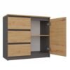 open-20-st Dressoir COSTA 1D3S/2D3S BA – Artisan eiken / Antraciet