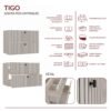 Wastafelmeubel TIGO 80 2S – Kasjmier – 2 laden – hangend – geribbeld front – met wastafel
