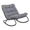 Tuinfauteuil VIBE – 115 cm – Zwart / Grijs – met kussen