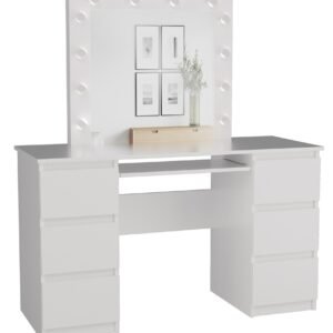 Kaptafel KUBA – Wit – met spiegel