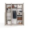Kledingkast SENSO 3D 150 – 150 cm – Kasjmier beige – 3 deuren