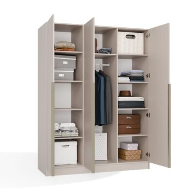 Kledingkast SENSO 3D 150 – 150 cm – Kasjmier beige – 3 deuren