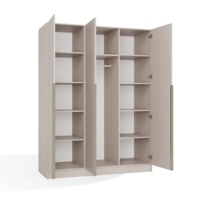 Kledingkast SENSO 3D 150 – 150 cm – Kasjmier beige – 3 deuren