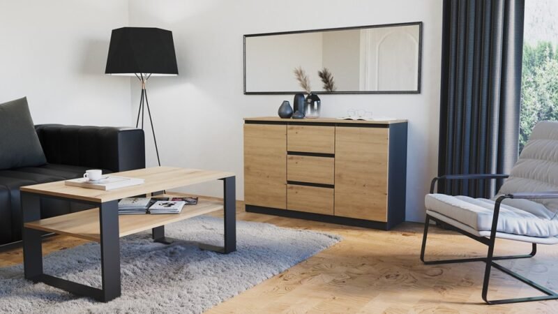wiz-1allegro Dressoir COSTA 1D3S/2D3S BA – Artisan eiken / Antraciet