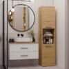 Wastafelmeubel NEL 80 – Artisan eiken / Wit – 2 laden – hangend – met wastafel