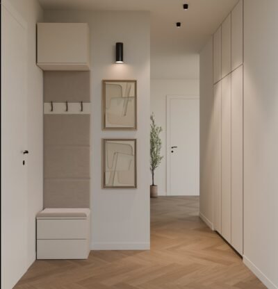 Garderobemeubel HAGA 1W2S – Kasjmier beige – 2 laden