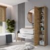 Wastafelmeubel NEL 80 – Artisan eiken / Wit – 2 laden – hangend – met wastafel