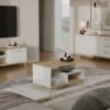 Tafel OLYMPO 1P – 90 × 49 × 48 cm – Artisan eiken / Wit