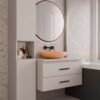 wizka4 Wastafelmeubel NEL 80 – Kasjmier beige – 2 laden – hangend – met wastafel