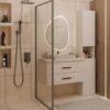 wizka7 Wastafelmeubel NEL 80 – Kasjmier beige – 2 laden – hangend – met wastafel