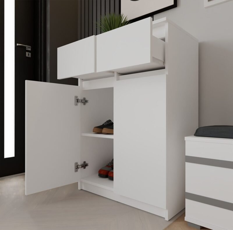 wizu1 Dressoir Malwa 2DD2S – Wit – 2 laden – 2 deuren