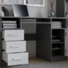 Bureau DELTA – 120 cm – Antraciet / Wit – 3 laden