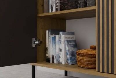 Dressoir KAMARO 2D SLIM – Artisan eiken – geribbeld front