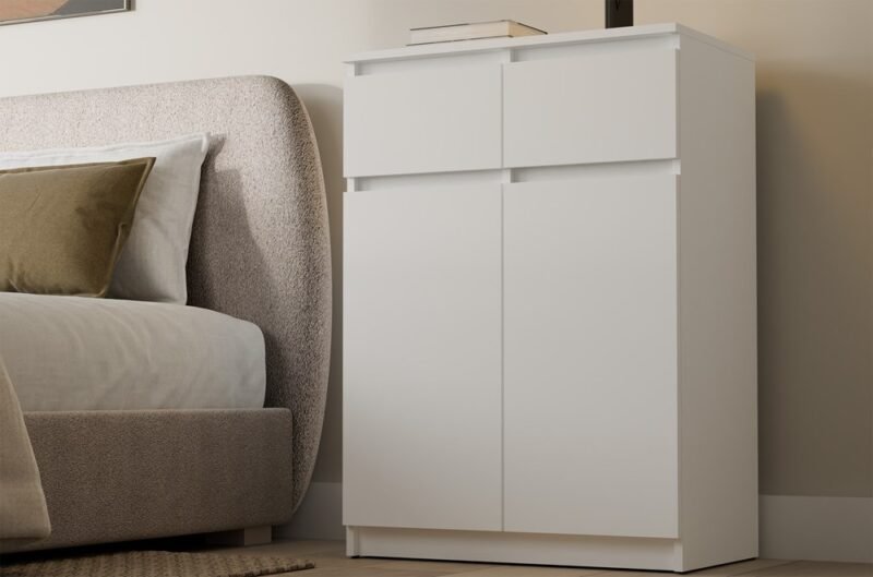 wizu3 Dressoir Malwa 2DD2S – Wit – 2 laden – 2 deuren