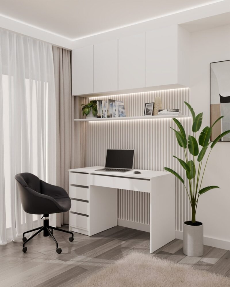 wizu3 Bureau ARTO – 120 cm – Wit – 5 laden