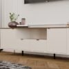 wizu4 TV-meubel CORDOBA 2D2S – Castello eiken / Kasjmier beige – 2 laden