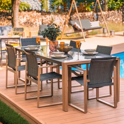 Tuinset DUISBURG dla 8 Osb – Antraciet / Bruin