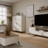 wizu6 TV-meubel CORDOBA 2D2S – Castello eiken / Kasjmier beige – 2 laden