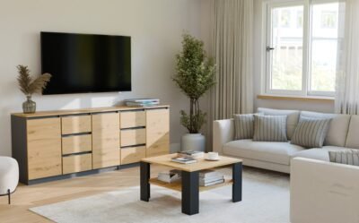wizua3 Tafel SQUARE – Artisan eiken / Zwart