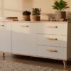 wizua5 Dressoir OLYMPO 2D3S – 150 cm – Artisan eiken / Wit – 3 laden – 2 deuren