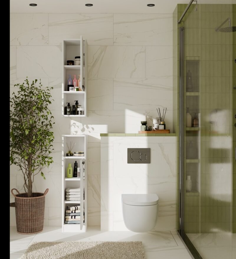 wizual1 Badkamerkast MEXY W1D – 1 deur – 3 planken – hangend